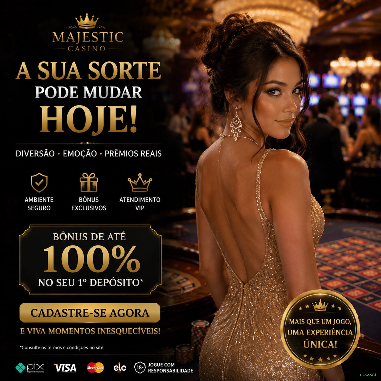 Bônus boas-vindas rico33 R$100